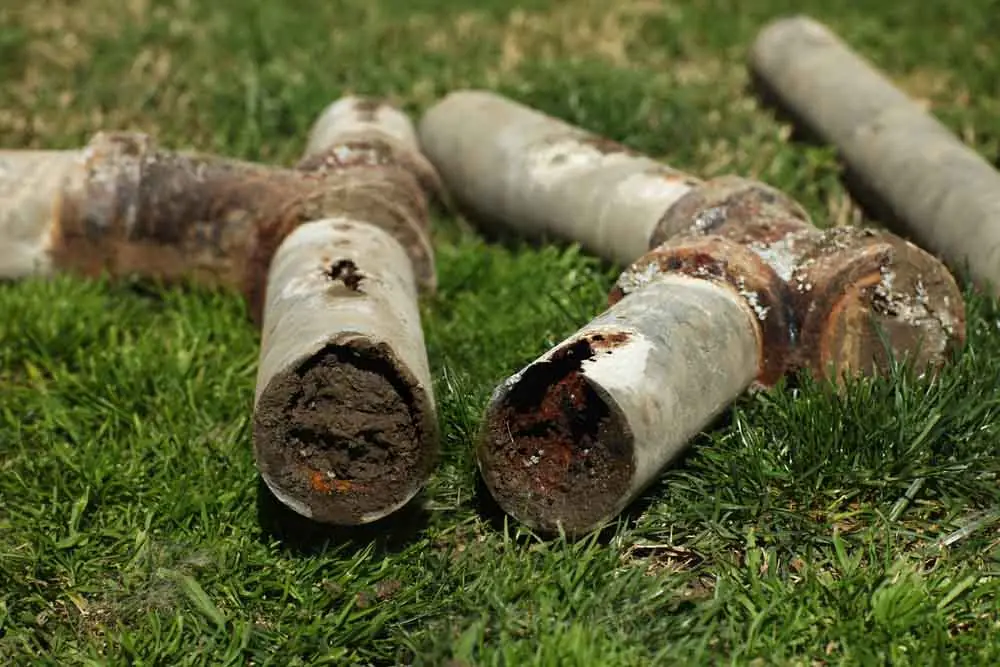 a heavily corroded water pipe