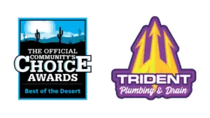 The official Your Choice Awards logo alongside the Trident Plumbing and Drain LLC company logo.