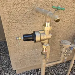 New pressure reducing valve on an exterior water line