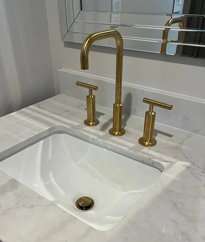 newly installed bathroom faucet