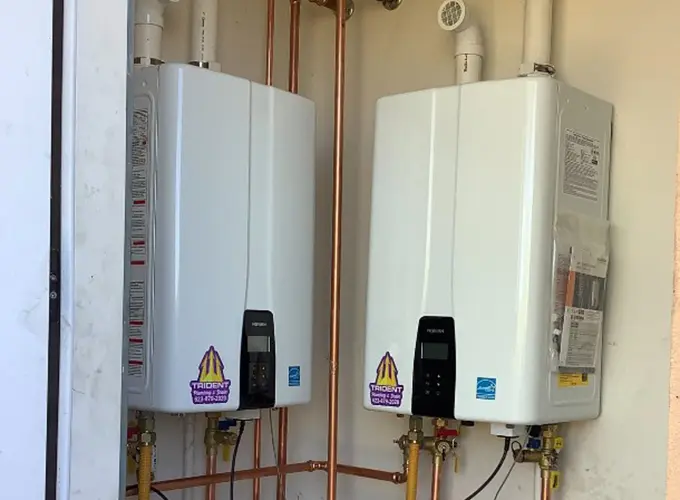 newly installed tankless water heater