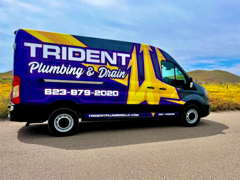 trident plumbing and drain van side view view