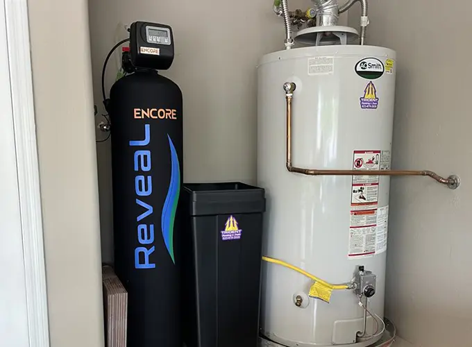 water softener and water heater tank