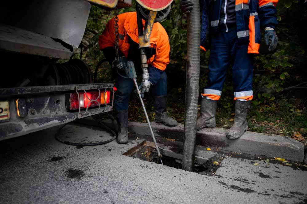 Trident technician cleaning a residential drain