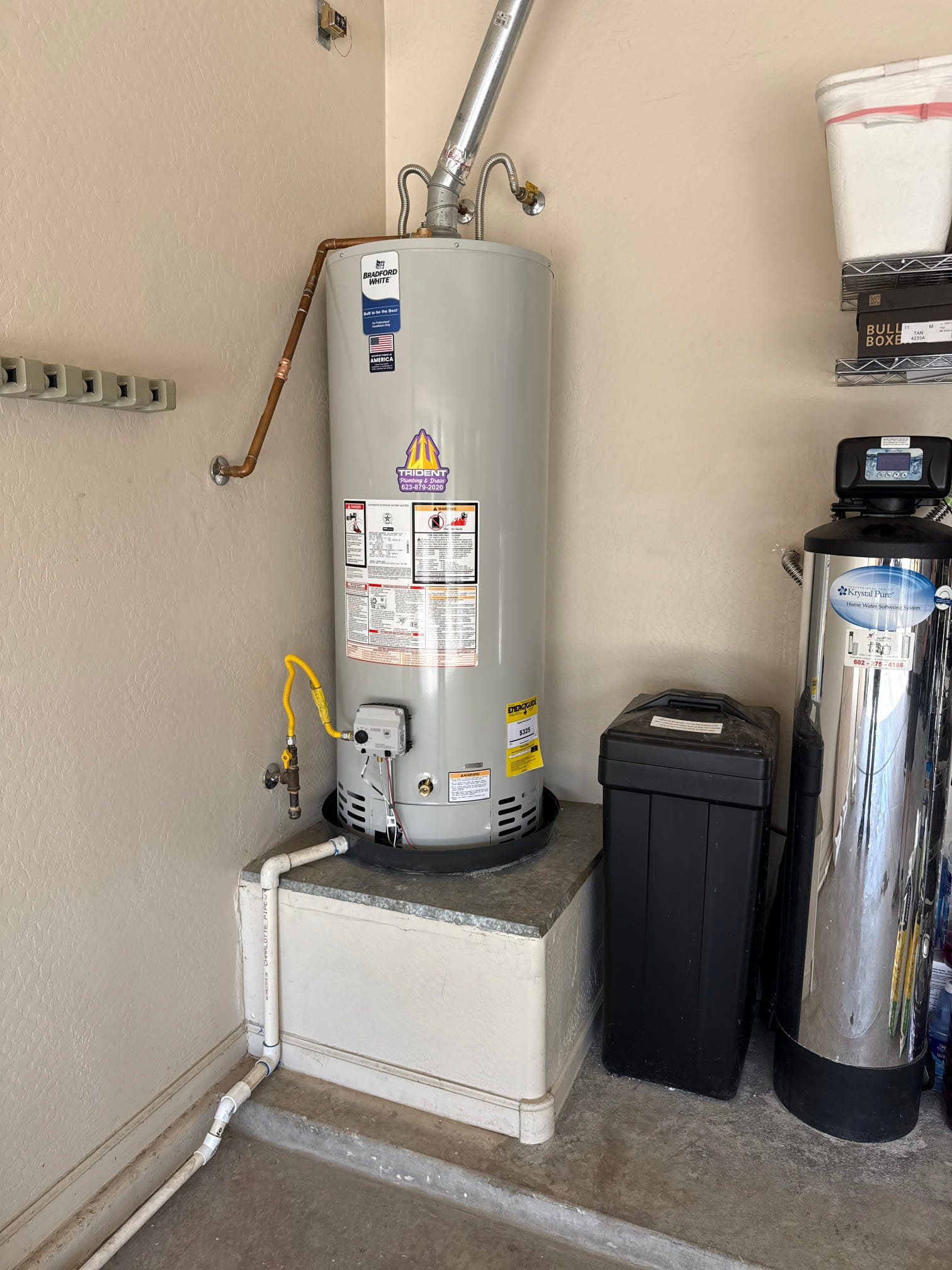 hot water heater in garage