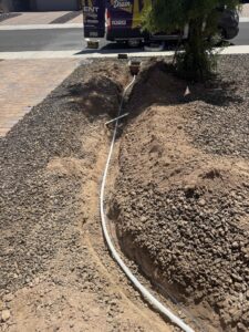 Underground residential plumbing line installation completed by a professional plumber in Phoenix, Arizona.