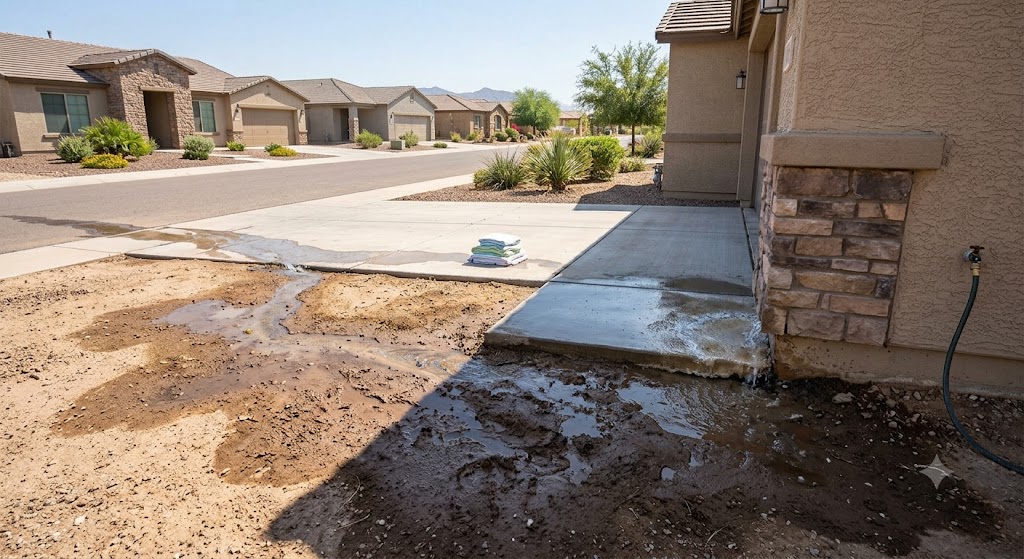 image of a slab leak in a house
