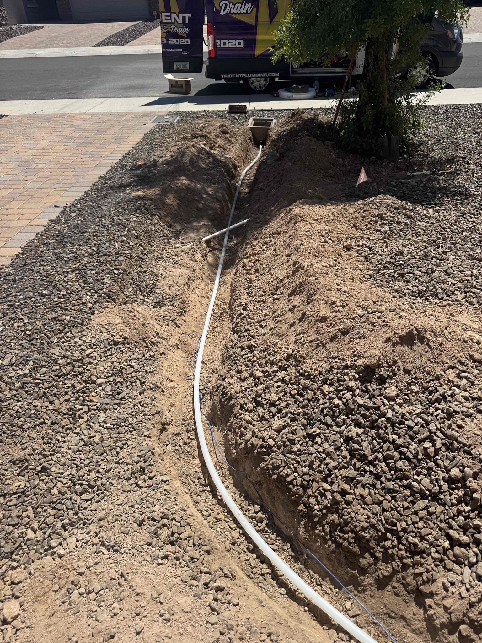 Main water line repair during a plumbing emergency at an Arizona home
