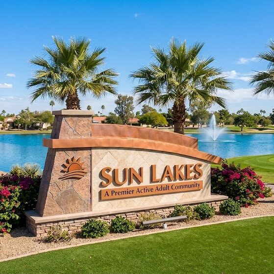 Image of monument sign in Sun Lakes, AZ 55+ Community