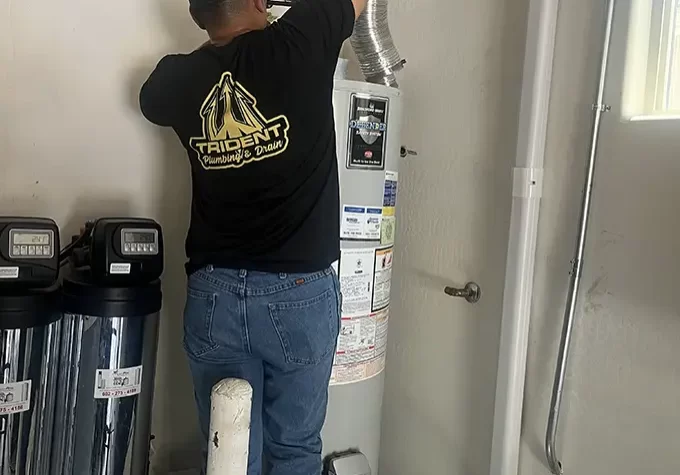 Ronnie working on water heater