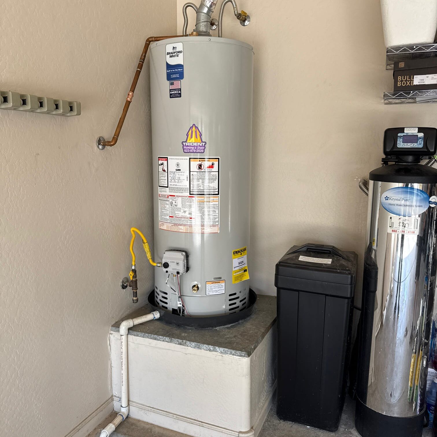 hot water heater in garage