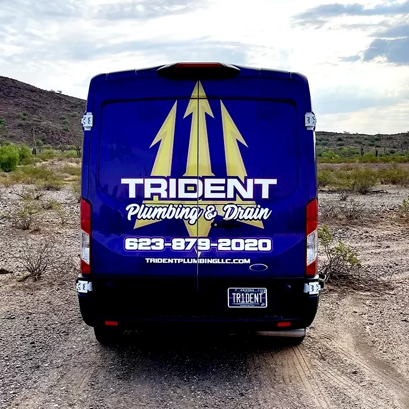 trident plumbing and drain van back view